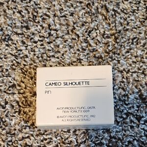 Avon Cameo Silhouette Pin - White